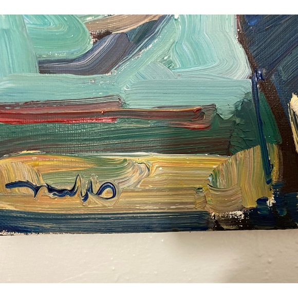 Jose Trujillo Original Signed Oil Abstract Modern Impressionism ~ 12” X 12”~ - Picture 3 of 5